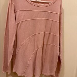 Easel Dusty Pink Long Sleeve Top